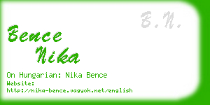 bence nika business card